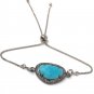 Arizona Turquoise Bracelet Oxidized Sterling Silver Bolo Bracelet Gemstone Bracelet Default Title