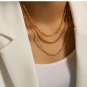 Geometry Hollow Chain 925 Sterling Silver Choker Necklace Yellow Gold