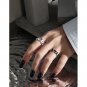 Geometry Irregular Bubbles 925 Sterling Silver Adjustable Ring Rhodium
