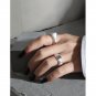 Geometry Irregular Bubbles 925 Sterling Silver Adjustable Ring Rhodium
