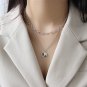 Geometry Irregular Round Circle 925 Sterling Silver Necklace Silver