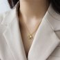 Geometry Irregular Round Circle 925 Sterling Silver Necklace Yellow Gold