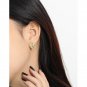 Geometry Irregular Stones Office 925 Sterling Silver Stud Earrings 14K Yellow Gold