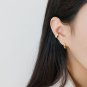 Geometry Irregular Wave 925 Sterling Silver Hoop Earrings Rhodium