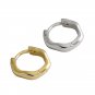 Geometry Irregular Wave 925 Sterling Silver Hoop Earrings Yellow Gold