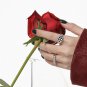 Geometry Round White Black Chessboard 925 Sterling Silver Adjustable Ring Rhodium