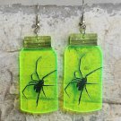 Ghost Fluorescent Acrylic Horror Spider Bottle Skull Earrings 1