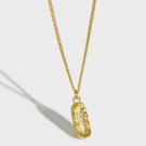 Gift Irregular Peanut 925 Sterling Silver Necklace Yellow Gold