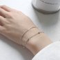Girl Double Layer Beads Fashion 925 Sterling Silver Bracelet Rhodium