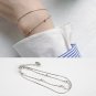 Girl Double Layer Beads Fashion 925 Sterling Silver Bracelet Rhodium