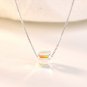 Girl Natural Austrian Crystal Cube Sugar 925 Sterling Silver Necklace Rose Gold (8Mm)
