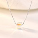 Girl Natural Austrian Crystal Cube Sugar 925 Sterling Silver Necklace Silver ( 6Mm)