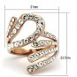 GL149 - IP Rose Gold(Ion Plating) Brass Ring with Top Grade Crystal in Clear