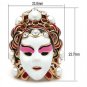 GL163 - IP Rose Gold(Ion Plating) Brass Ring with Top Grade Crystal in Clear