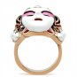 GL163 - IP Rose Gold(Ion Plating) Brass Ring with Top Grade Crystal in Clear