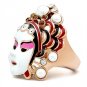 GL163 - IP Rose Gold(Ion Plating) Brass Ring with Top Grade Crystal in Clear