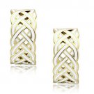 GL272 - IP Gold(Ion Plating) Brass Earrings with Epoxy in White Default Title