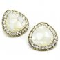 GL346 - IP Gold(Ion Plating) Brass Earrings with Synthetic Synthetic Stone in Clear Default Title