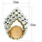 GL355 - IP Gold(Ion Plating) Brass Earrings with Synthetic Synthetic Stone in Orange Default Title