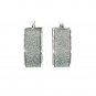 Glitter Textured Wide Oval Hoop Earrings in Sterling Silver Sterling Silver