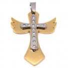 Gold CZ Cross Stainless Steel Pendant - PDC0006 Default Title
