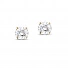 Gold over Sterling Silver 2ct Created White Sapphire Round Stud Earrings, 6mm EG11524CWS