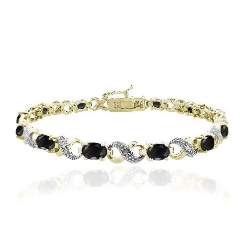 Gold Plated 7.2ct Sapphire & Diamond Accent Infinity Bracelet BGBR12664S