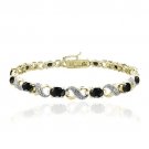Gold Plated 7.2ct Sapphire & Diamond Accent Infinity Bracelet BGBR12664S