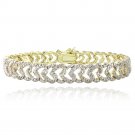 Gold Tone 1 Ct Diamond Heart Link Bracelet BGBR13837