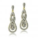 Gold Tone 1-4 Ct Diamond Intertwining Infinity Dangle Earrings EGBR13873