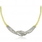 Gold Tone 1-4 Ct Diamond Twist Frontal Necklace NGBR13874