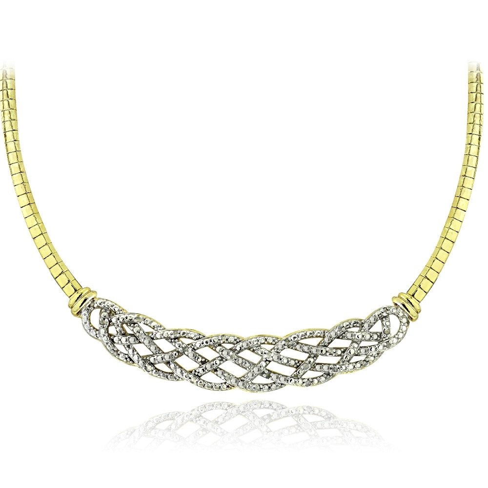 Gold Tone 1-4 Ct Diamond Weave Frontal Necklace NGBR13871
