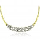 Gold Tone 1-4 Ct Diamond Weave Frontal Necklace NGBR13871