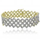 Gold Tone 2 Ct Diamond Criss-Cross Bracelet BGBR13860