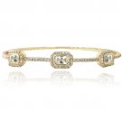 Gold Tone CZ Emerald Cut Bangle Bracelet BAGBR13672