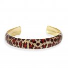 Gold Tone Enamel Animal Print Bangle Bracelet BABR12385M1