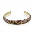 Gold Tone Enamel Leopard Print Bangle Bracelet BABR12385M4