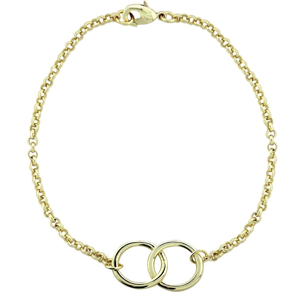 Gold Tone Interlocking Circles Bracelet BGBR13706