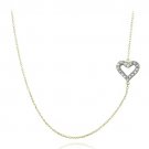 Gold Tone over Silver Diamond Accent Heart Chain Necklace NG13665
