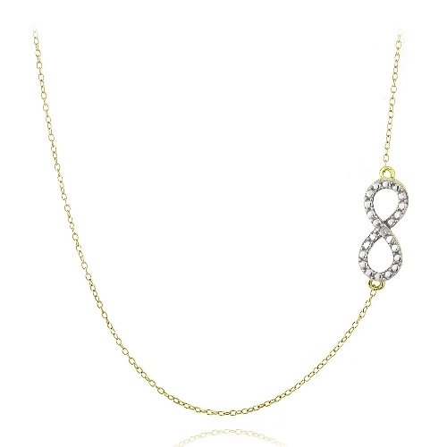 Gold Tone over Silver Diamond Accent Infinity Chain Necklace NG13666
