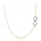 Gold Tone over Silver Diamond Accent Infinity Chain Necklace NG13666