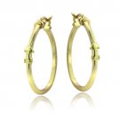 Gold Tone over Sterling Silver Arrow Polished Hoop Earrings HG13734