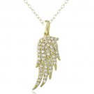 Gold Tone over Sterling Silver CZ Angel Wing Necklace PG13578