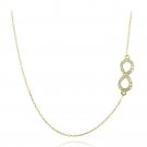 Gold Tone over Sterling Silver CZ Infinity Chain Necklace NG13601