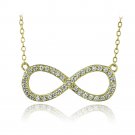 Gold Tone over Sterling Silver CZ Infinity Necklace NG13800