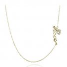 Gold Tone over Sterling Silver CZ Peace Chain Necklace NG13606