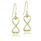 Gold Tone over Sterling Silver Infinity Heart Dangle Earrings EG13557