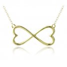 Gold Tone over Sterling Silver Infinity Heart Necklace PG13557