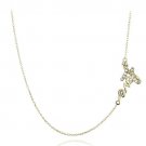 Gold Tone over Sterling Silver Love Chain Necklace NG13604