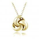 Gold Tone over Sterling Silver Polished Love Knot Necklace PG13689